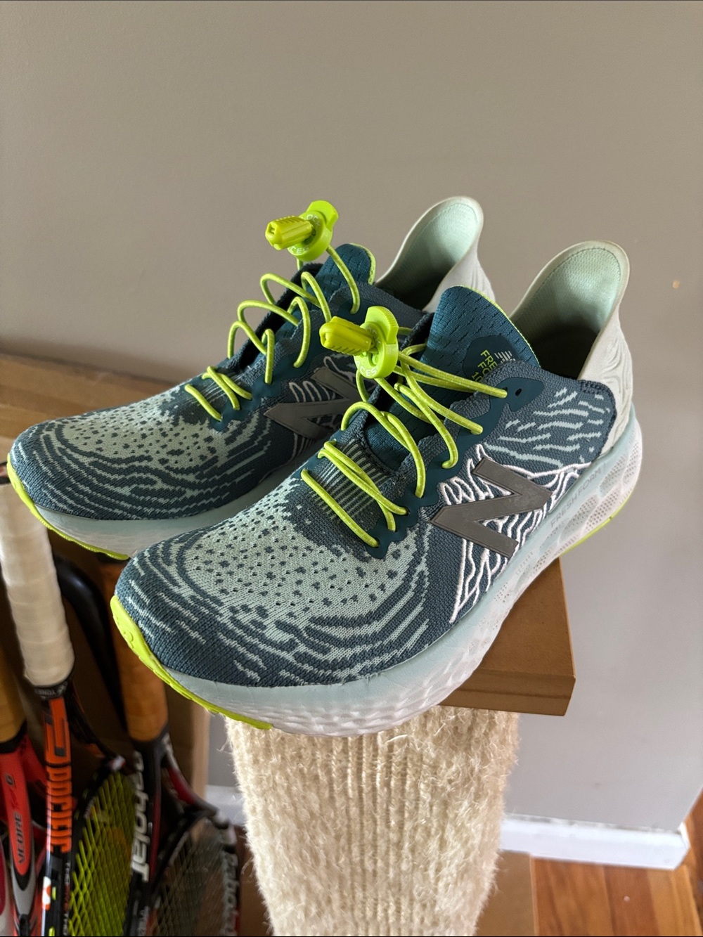 New Balance Women’s Fresh Foam X Running Shoes - Teal and Lime